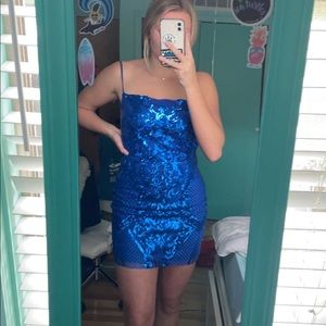Blue mini dress